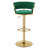 Velvet Adjustable Swivel Bar Stool-1249139174
