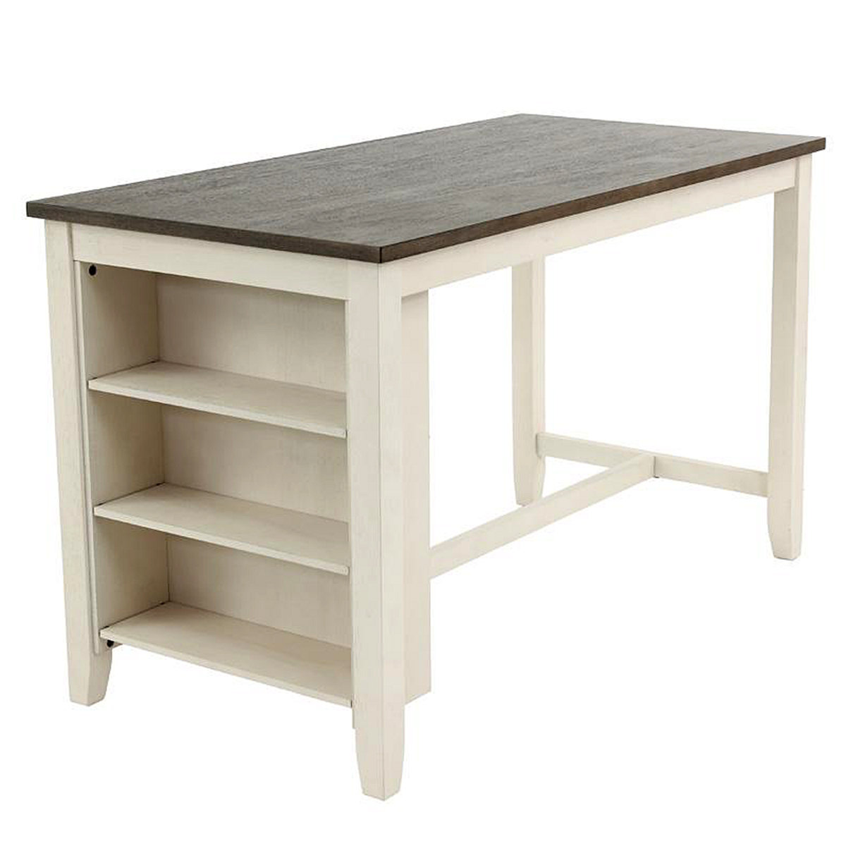 Lipoton 5Pc Counter Height High Dining Table W Storage Shelves 4X High Chairs Wooden Kitchen ...