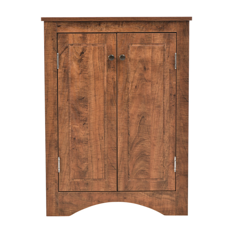 Triangle Bathroom Floor Cabinet With Adjustable Shelves, Brown Color, Board, Large Storage, Easy Assembly High - Quality , Metal Hardware, To Install, Suitable For Corridor