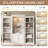 78.75'' Tall 3-Piece Retro Bookcase With 5-Color LED Lighting-1069566936