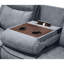 Fauteuil inclinable confortable en velours avec tiroir de rangement et table inclinable grise - 3 sièges, et relaxant, stable, fabrication touffetée élégante, apaisante-256681383-256681382