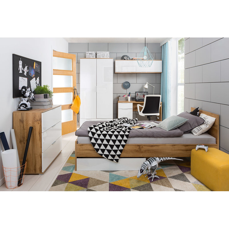 Tashanae Floating Shelf, Oak Wotan/White