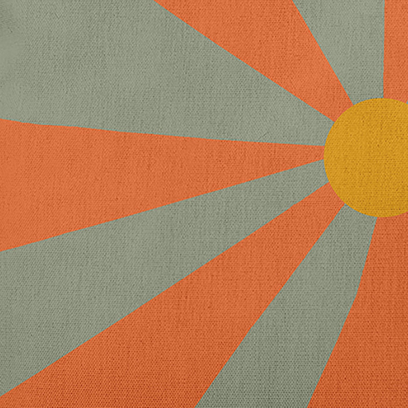 Reversible Throw Pillow, Orange/Gray Geometric