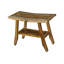Banc de douche en teck EcoDecors Satori 24 po, banc de douche en teck avec tablette, banc de salle de bain en teck, banc de douche en bois de teck, en teck terreux-96747922