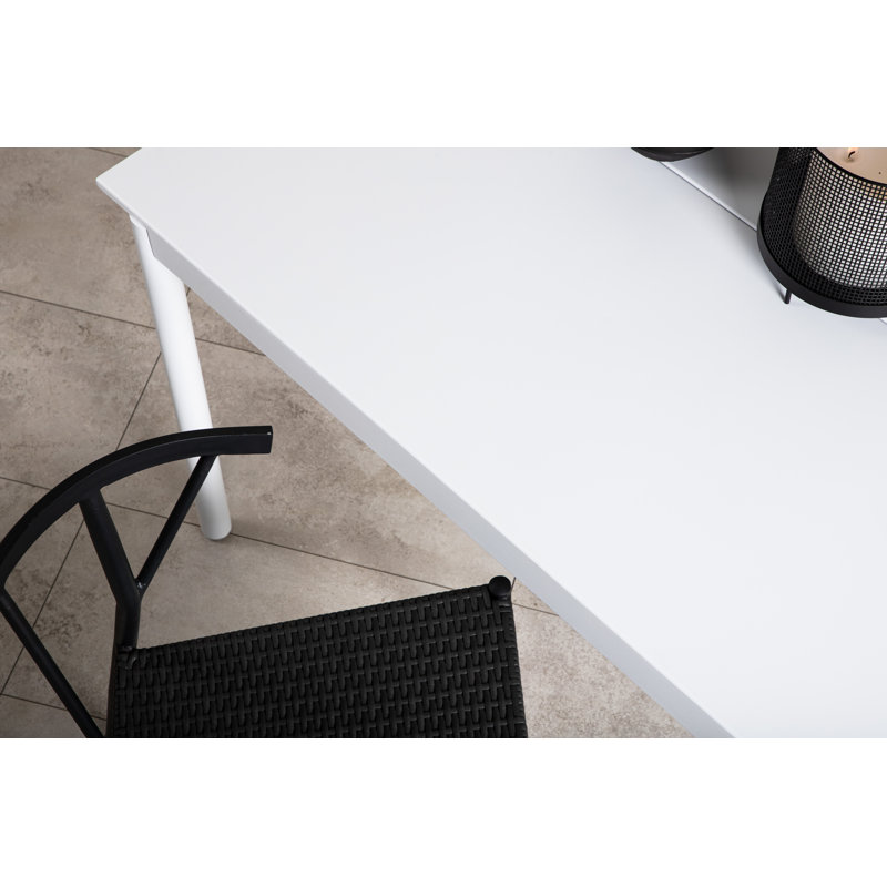 Ekaterena Rectangular Outdoor Dining Table, 75cm H x 150cm L x 90cm D, White