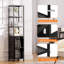 Armoire de salle de bain autoportante, haute et mince en bambou avec tablettes et porte, rangement pour armoire de cuisine compacte, noir