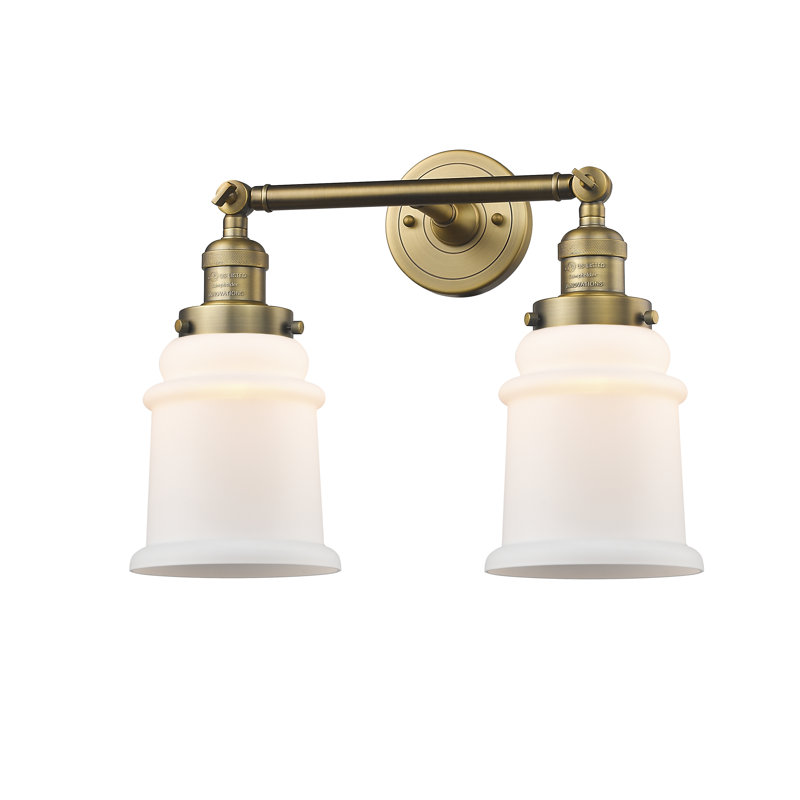 Galaviz 2 - Light Dimmable Vanity Light, Brushed Brass, Matte White Cased, 6 Watt Vinage LED Bulb