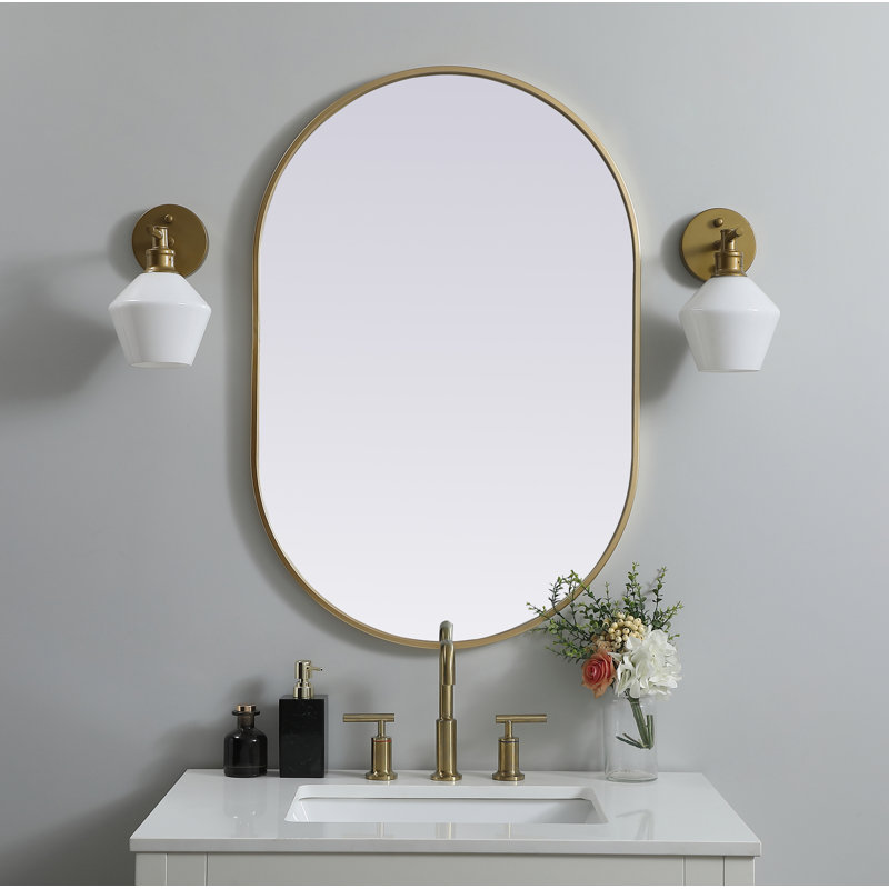 Sabine Metal Wall Mirror, Brass, 36" x 24"