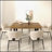 Rectangle Extendable Dining Table for 6-10 People with Aged Wood Effect and Black Finish, 160-200 cm-1356763743
