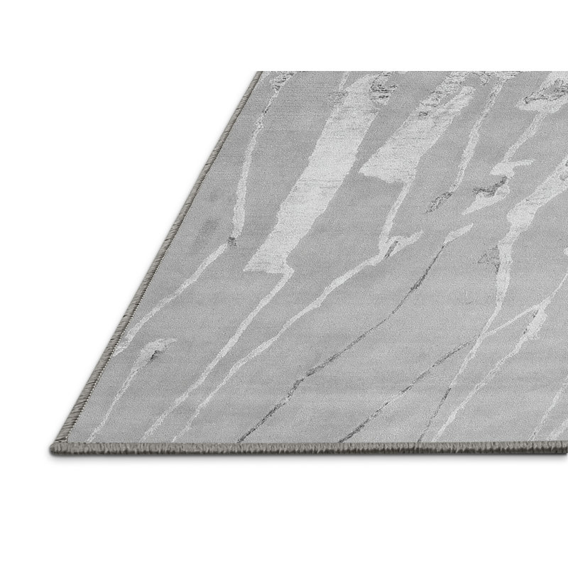 Tapis gris / gris clair tissé à la machine Dobrowolski, Rectangle 7 pi x 9 pi