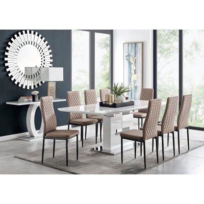 Eubanks Extendable Dining Set with 8 Chairs