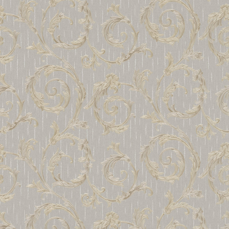 Ninti Industrial Effects Floral Swirl Pearlescent Wallpaper Roll 10.05cm x 53cm