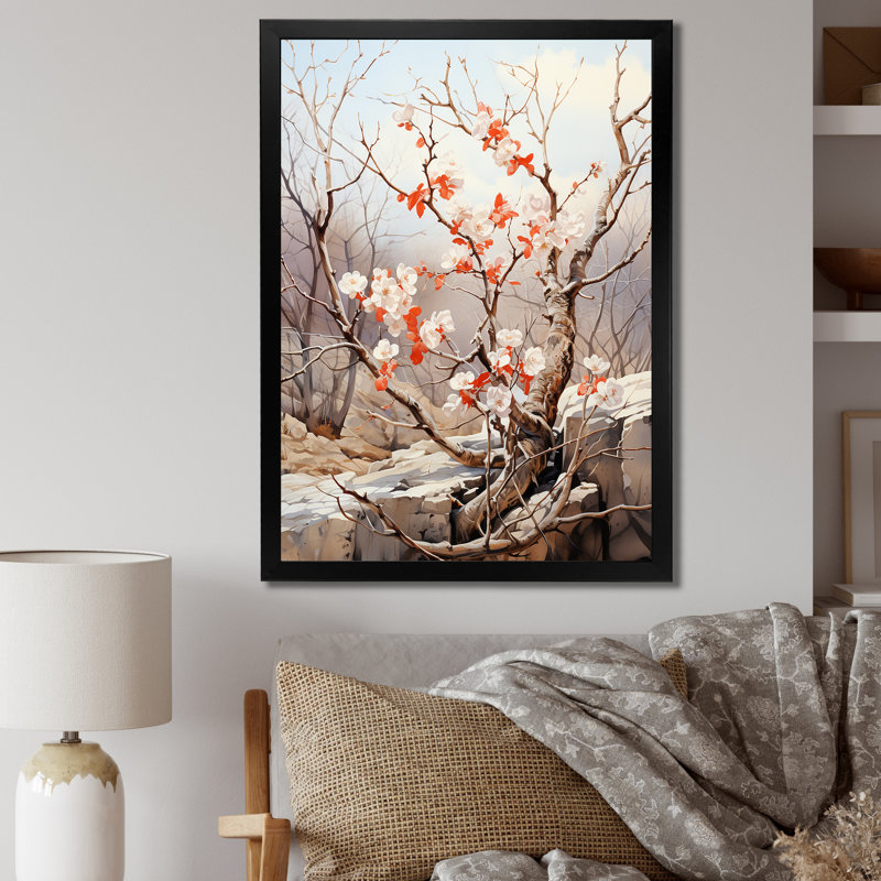 «Lusky Coral Tree Shadow Dance II», reproduction sur toile, Cadre photo noir, H 20 po x l 12 po x P 1 po