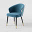 Dining Chair Set of 1, Upholstered Kitchen Chair, Comfortable Seat, Velvet-Draped with Stitching, Mid-Century Modern, Easy Assembly, Living Room Lounge-1606364546