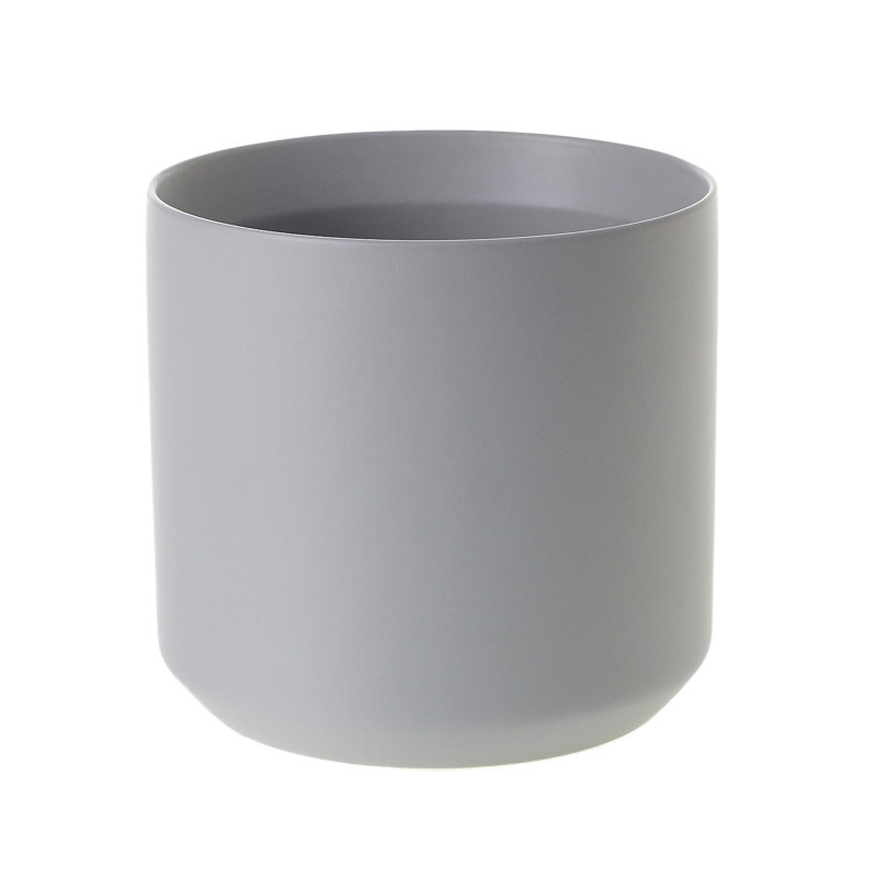 Parsons Handmade Ceramic Pot Planter, Gray, 6.75" H x 7" W x 7" D