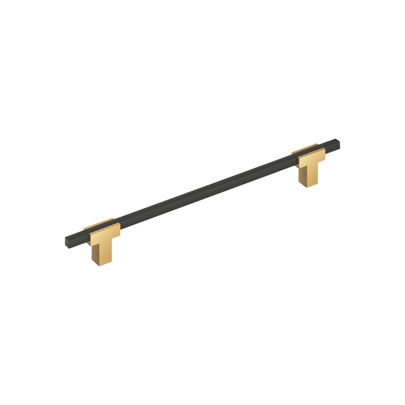 Poignée barre Urbanite, 8 13/16", Champagne Bronze/Matte Black