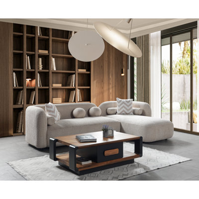 Canapé modulaire courbé et chaise longue Hough