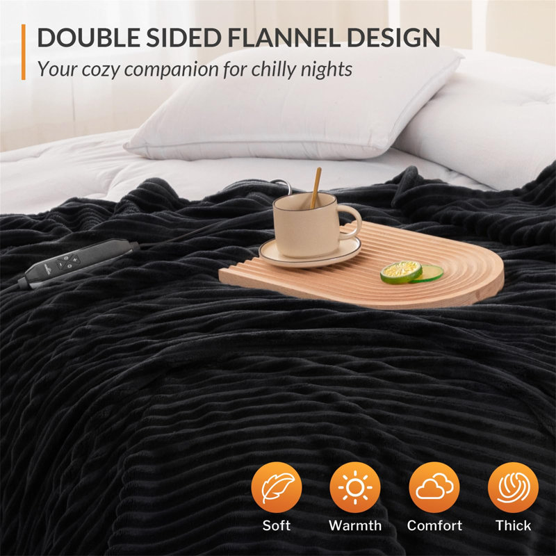 Heated Throw Blanket, Black