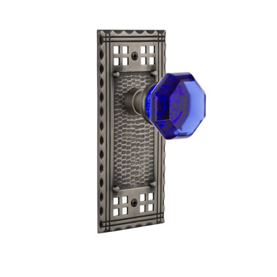 Plaque Craftsman avec bouton de porte Waldorf Cobalt