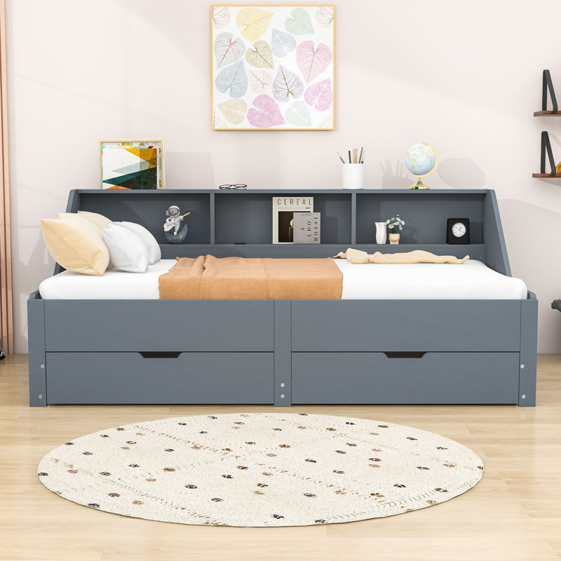 Nagey Twin Daybed with Trundle, Gray