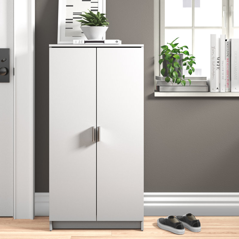 Shoes 21 Pair Shoe Storage Cabinet, Pearl White