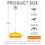 Vintage Orange Glass Pendant Light, Single Light Hanging Lamp For Kitchen Island Dining Room