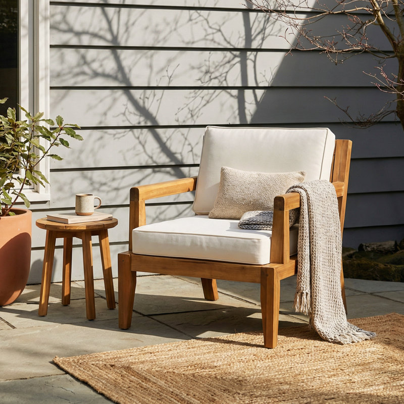 Chaise de patio avec coussins Northwich Kieran