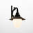 Rustic Black Outdoor Wall Lantern With Curved Arm And Frosted Egg-Shaped Glass Shade