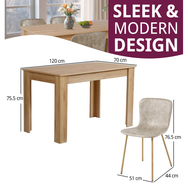 Ludden 4 - Person Dining Set, 75" H x 120" L x 70" W