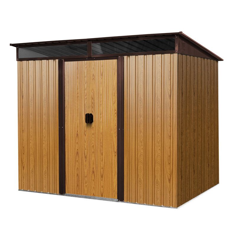 Rangement extérieur en métal 8 x 6 pi avec portes coulissantes pour café. Fabrication. - Preuve. Idéal pour l'organisation de jardin remise de 8 pi 6 pi - Extérieur. Système de ventilation. Gardez vos outils à l'intérieur