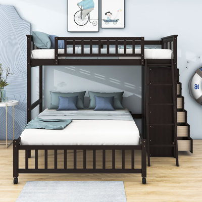 Elys Kids Twin Over Full Bunk Bed with Drawers