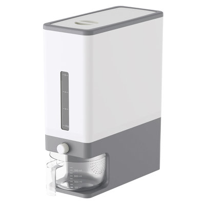 Rice Dispenser 25 lbs, Rice Storage Container Moisture Proof with Measuring Cup, BPA-Free, Gray