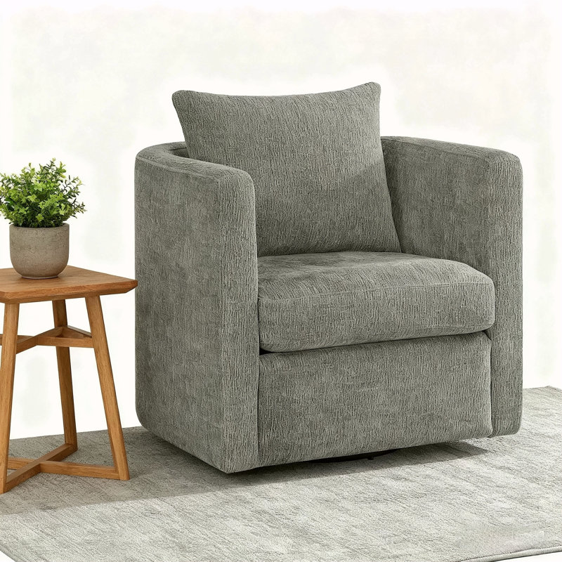 Fauteuil demi-tonneau moderne gris, Gris