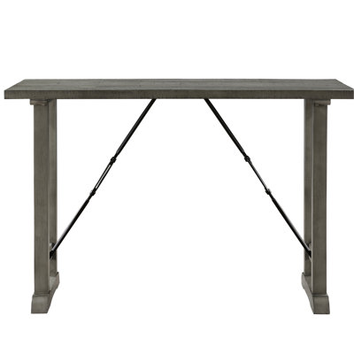 Rectangulaire, design industriel, gris, table de salle à manger, cuisine et salle à manger, 4 sièges, placage, métal
