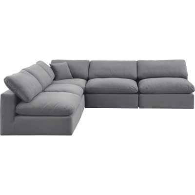 Hripsik Velvet L-Shaped Sectional Reversible