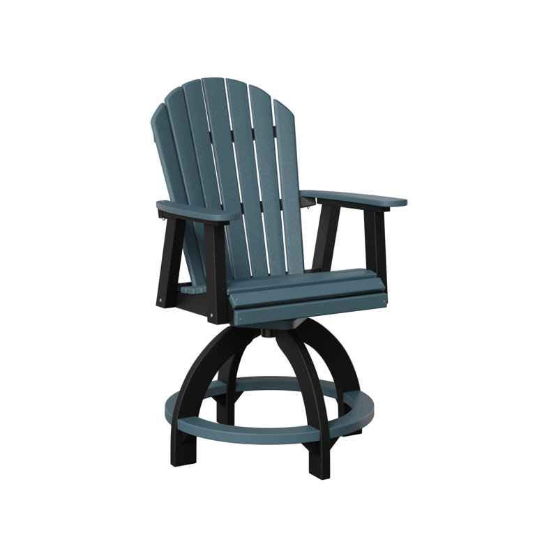 Comfo Back Outdoor Bar Stool, Black, Slate