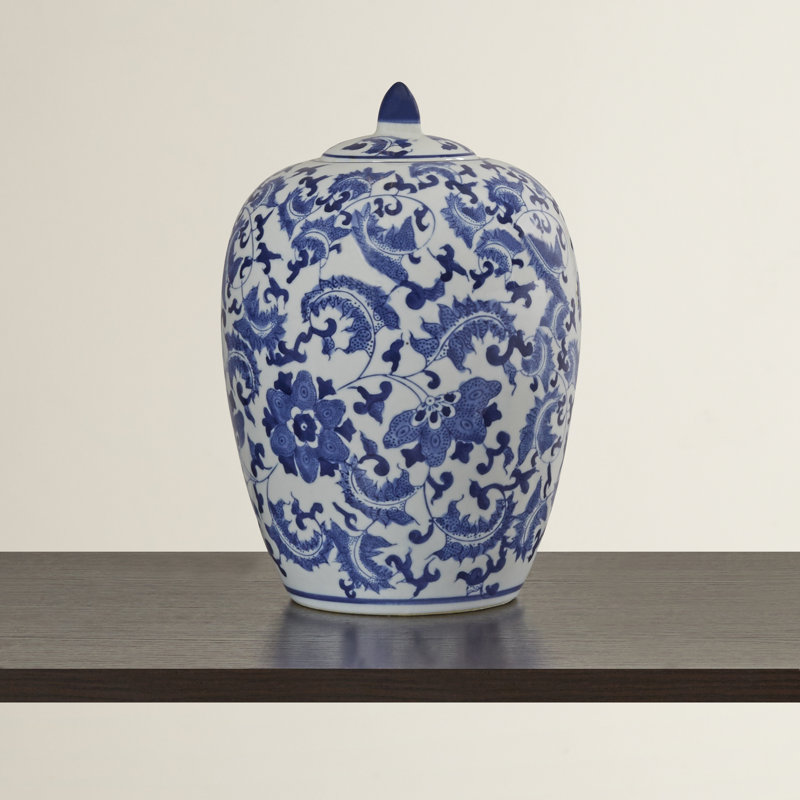 Pomona Porcelain Jar, Blue Floral