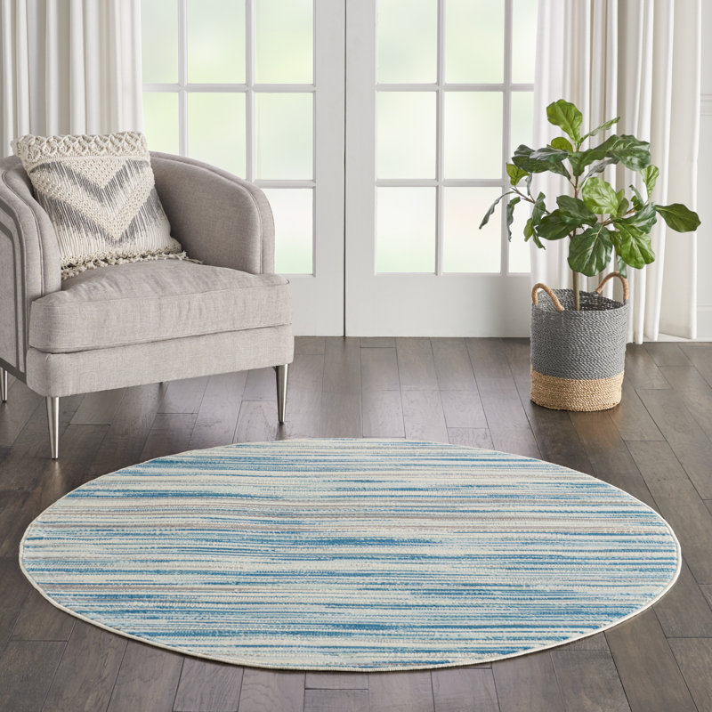 Striped Area Rug, Round 160cm