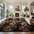 Brown Black Fuzzy Area Rug - Ultra Soft Shag Rug for Living Room, Bedroom, Holiday Decor, Non-Slip Plush Carpet for Modern Home-474055053