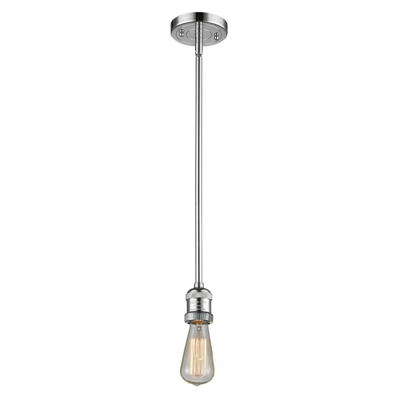Luminaire suspendu géométrique unique 1 lumière, Chrome poli, Blanc mat