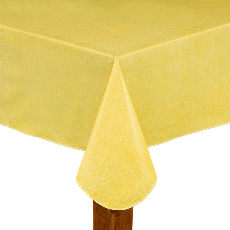 Chandley Café Deauville Scarlet Tablecloth, 70" L x 52" W, Yellow