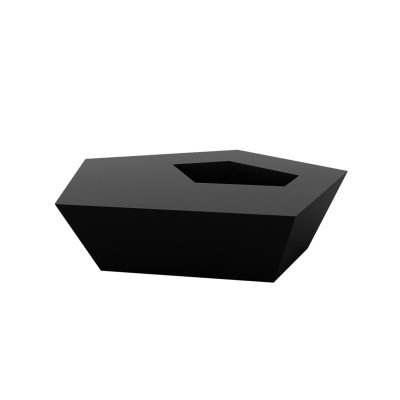Faz Plastic Coffee Table, Black, 22.5" W x 23.5" L x 8.75" H