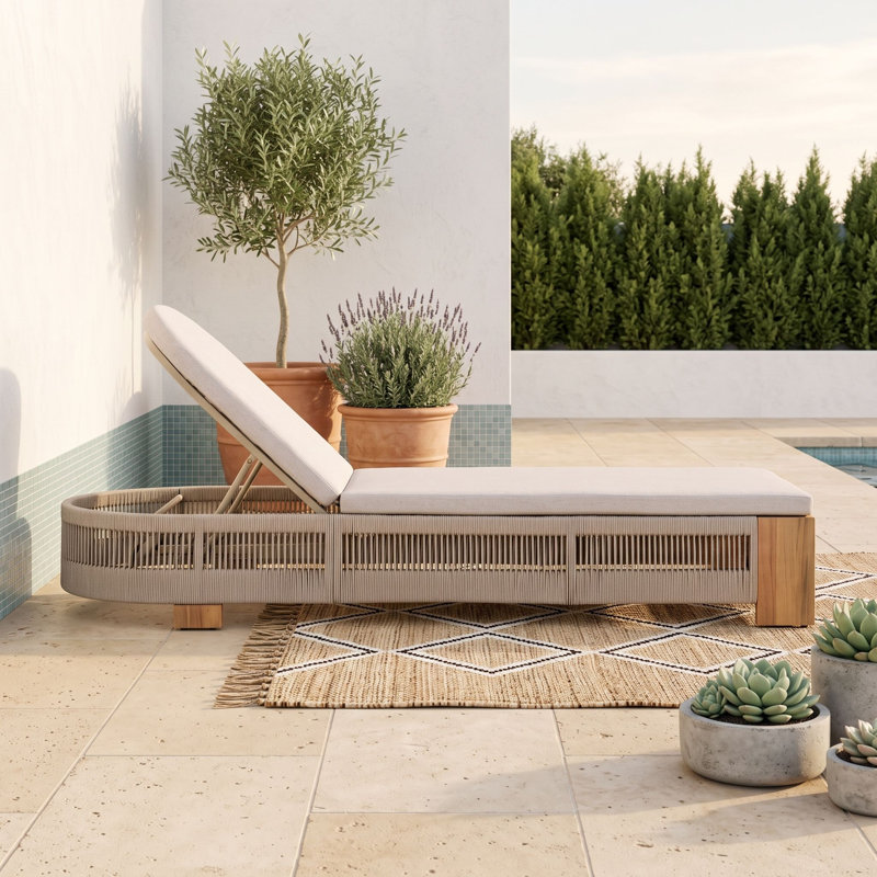 Chaise longue d'extérieur simple avec dossier réglable