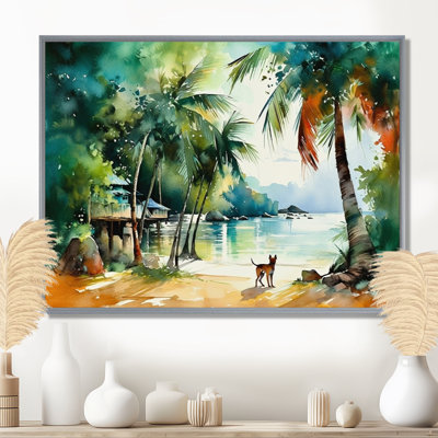 Chien sur la plage - impressions sur toile de chien