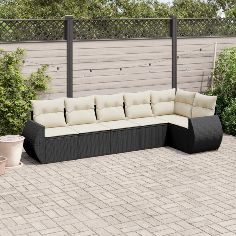 Vidaxl Garden Sofa Set Black, Cream White