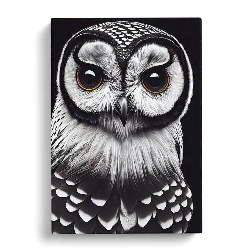 Welcoming Owl - Wall Art, 50cm H x 35cm W x 3cm D, Wrapped Canvas