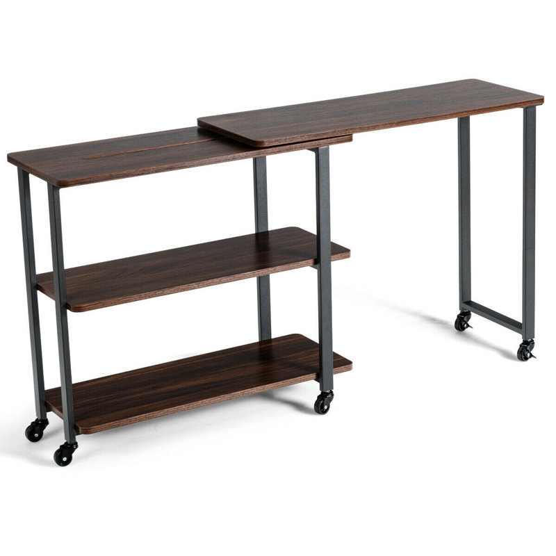 Collinsburg Modular L-Shaped Writing Desk, Walnut/Black 