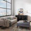 Repose-pieds capitonné carré Mid-Century avec détails capitonnés Owen-624978929
