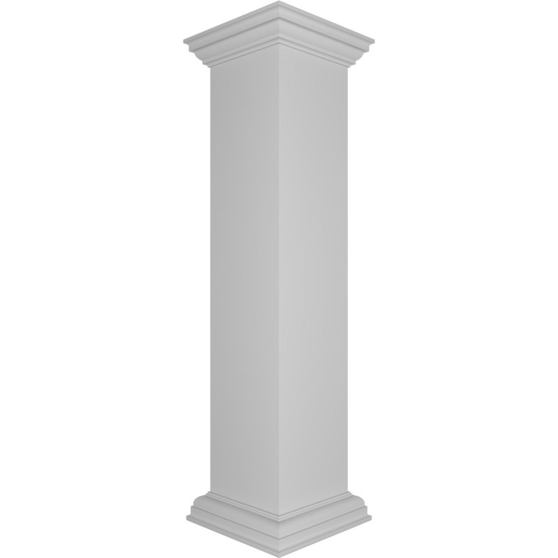 Poteau de poteau d'angle avec panneau, capitonnage et base (ensemble d'installation inclus), H 48 po x l 10 po x P 10 po