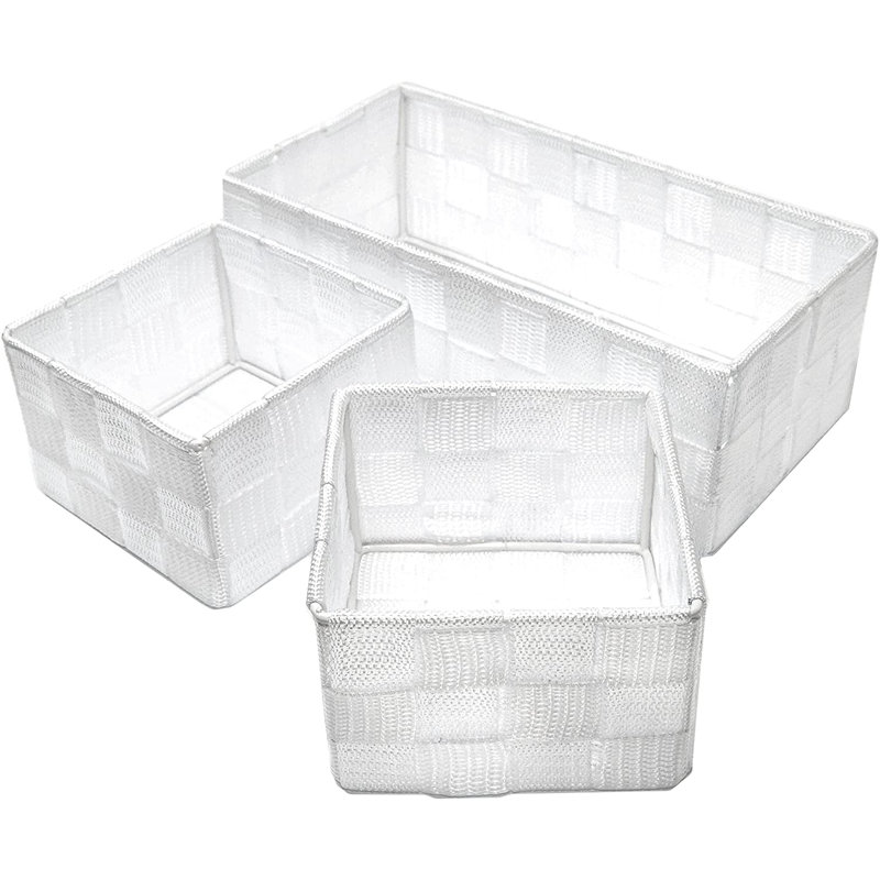 Clay Roberts Fabric Decorative Basket, White